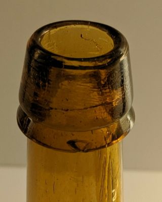 Dyottville Glass Embossed Civil War Era Light Amber Whiskey Bottle 6