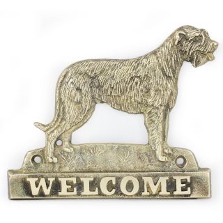 Irish Wolfhound - Brass Tablet With Image Of A Dog,  Art Dog Usa
