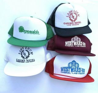 Vintage Snapback Caps Hats Las Vegas Casinos Lady Luck Fitzgeralds Westward Ho