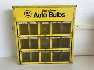 Vintage Westinghouse Auto Bulbs Empty Metal Cabinet 3 Drawers