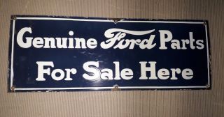 Porcelain Ford Parts Sign Size 26 " X 10 " Inches