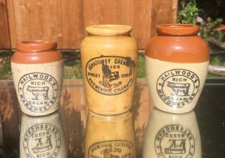 3 Antique Cream Stoneware Jars Manchester Coleraine Ireland