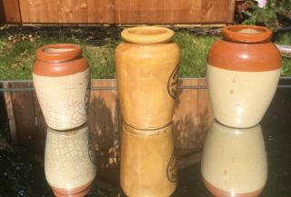 3 Antique Cream Stoneware Jars Manchester Coleraine Ireland 2