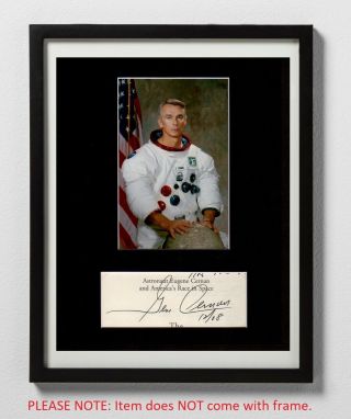 Gene Cernan Matted Autograph & Photo Eugene Apollo 17 Moonwalker Nasa