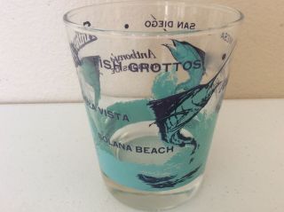 Vintage Anthony’s Fish Grotto Rocks 4 1/2” Glass San Diego Turquoise Set Of 3 3