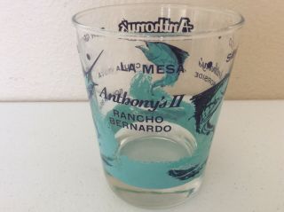 Vintage Anthony’s Fish Grotto Rocks 4 1/2” Glass San Diego Turquoise Set Of 3 4