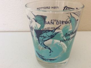 Vintage Anthony’s Fish Grotto Rocks 4 1/2” Glass San Diego Turquoise Set Of 3 5