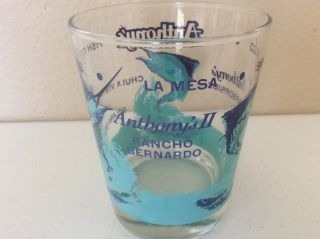 Vintage Anthony’s Fish Grotto Rocks 4 1/2” Glass San Diego Turquoise Set Of 3 8