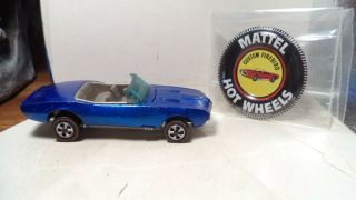 Vintage Hot Wheels Red Lines Hk 1968 Custom Firebird [blue] W/button