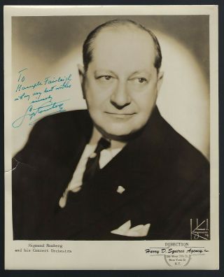 Sigmund Romberg Signed Vintage 8 " X 10 " Photograph Composer " The Student Prince "