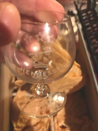 Vintage Hennessy Crystal Snifter Set Cognac Brandy 4 Glasses Made In France 3 "