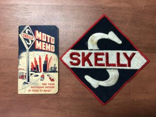 Vintage Skelly Gas & Oil Advertising Moto Memo And Patch 4 3/4 " Square