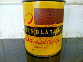 Rare Standard Oil Company Petrolatum 1 Pound Tin / Metal Grease Can?
