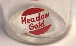 Vintage Meadow Gold Dairy Pyro Glass Mini Creamer Diner Coffee Cream Bottle