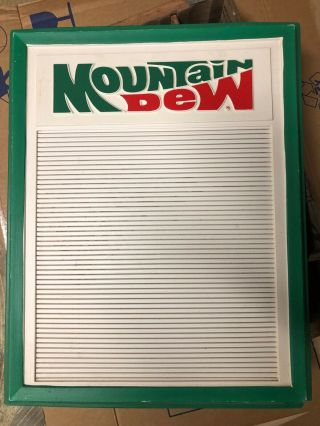 Mountain Dew Sign Menu Board Rare Htf 1969 Vintage Low Starting Price Embossed