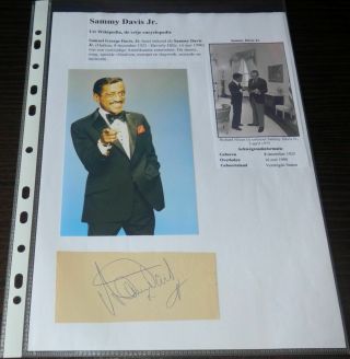 Sammy Davis Jr.  Signed Autograph Singer Dancer & Actor Signature With Picture