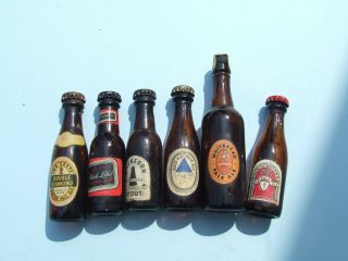 6 Miniature Beer Bottles Advertising Whitbread Pale Ale &worthingtons,  Mackeson