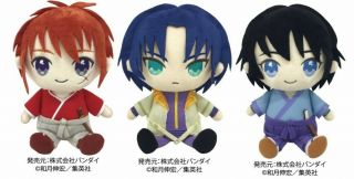 Bandai Jump Exhibition Limited Rurouni Kenshin 3 Mini Plush Dolls Set Japan