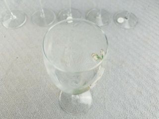 Perrier Jouet Champagne Glass Flute Hand Painted Flowers France Wedding Set of 6 5