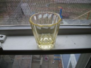 Uranium Glass Early Paneled Whiskey Shot Glass 12 Side Polished Base