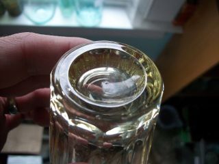 URANIUM GLASS EARLY PANELED WHISKEY SHOT GLASS 12 SIDE POLISHED BASE 4