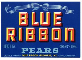 Blue Ribbon Brand,  Yakima,  Wa.  An 1960 