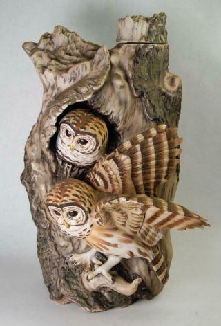 1981 Ski Country Barred Owl Bourbon Whiskey 750 Ml Decanter Le Wall Plaque