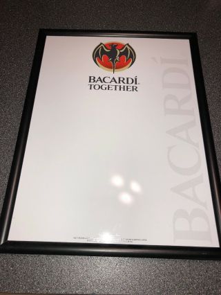 Bacardi Whiteboard Bar Mancave Liquor Rum Menu Home Decor Sign Bat Large Picture