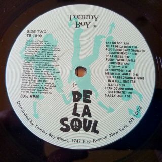 De La Soul - 3 Feet High and Rising LP vinyl Tommy Boy VG,  1989 6