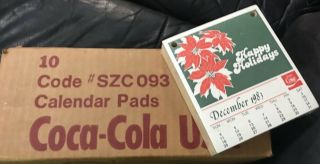 Nos Box Of 10 1984 Coca Cola Calendar Pad For Coke Sign