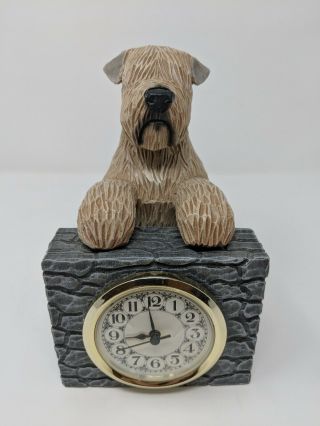 Adult Soft - Coated Wheaten Terrier Mantle Clock - Hand - Painted Michael Park Coll.
