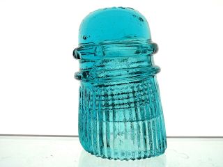 Extreme Leaner Dark Blue Withycombe Pleated Patd 1899 Glass Toll Insulator