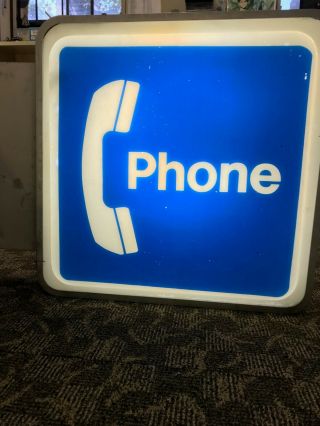Vintage Lighted Payphone Sign Bell System