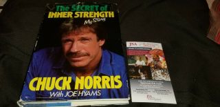 Chuck Norris Actor Legend Star Signed Autographed Hard Cover Book Jsa