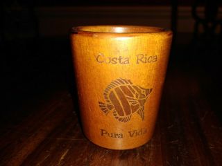 Wooden Jigger Shot Glass From Costa Rica Pura Vida Pure Life