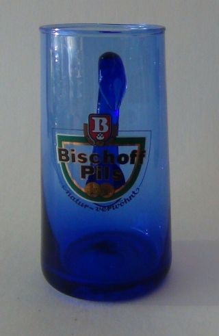 Rare German Bischoff.  4l Cobalt Blue Beer Glass Mug - Circa 1970 - Sanahed 1249