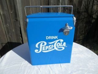 Pepsi Cola Retro Syle Blue Cooler/icechest With Bottle Opener - -