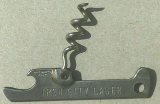 Vintage Beer Bottle Opener And Corkscrew - Iron City Lager
