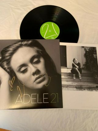 Incredible Adele Hand Signed 21 Vinyl 12 " Lp Record