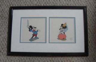 1996 Sericel Disney Mickey And Minnie Mouse Brave Little Tailor Framed