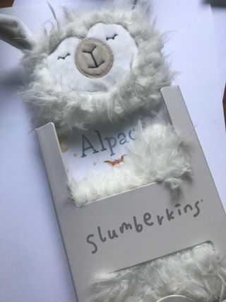Slumberkins White Alpaca Toy Lovey Book Set