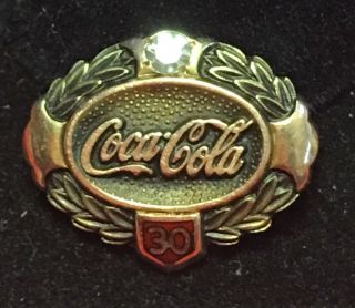 10k Yellow Gold 30 Year Coca Cola Employee Diamond Pin 2.  20g Not Scrap Gold