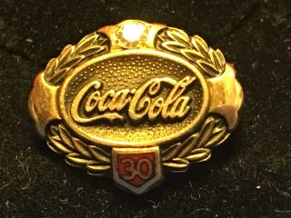 10k Yellow Gold 30 Year Coca Cola Employee Diamond Pin 2.  20g Not Scrap Gold 5