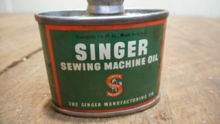 L4610 - 1940 ' S SINGER SEWING MACHINE 1 1/2 Oz OIL CAN W/ LEAD SPOUT Featherweight 2
