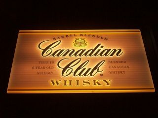 Vintage Canadian Club Whiskey Lighted Bar Sign 27 " X 15 " - Fine