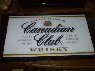 Vintage Canadian Club Whiskey Lighted Bar Sign 27 