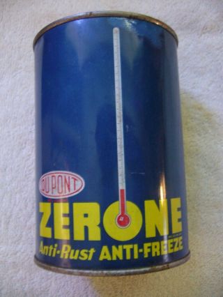 Vintage Du Pont Zerone Anti Freeze 1qt Metal Can Soldered Seem Empty