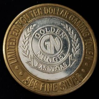1994 Cc Golden Nugget Casino Silver Strike $10 Initials In Wreath Token 5gnc9473
