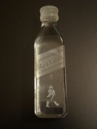 JOHNNIE WALKER rare authentic solid glass miniature bottle 5