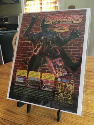 Streets of Rage 3 Sega Genesis 1994 Vintage Game Poster Ad Print Art Mega Drive 3